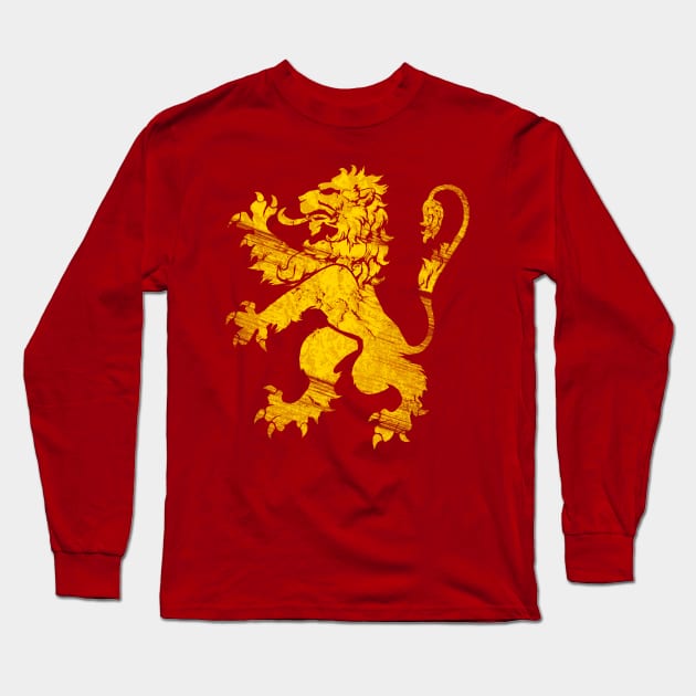 Gold Lion Rampant Long Sleeve T-Shirt by GAz